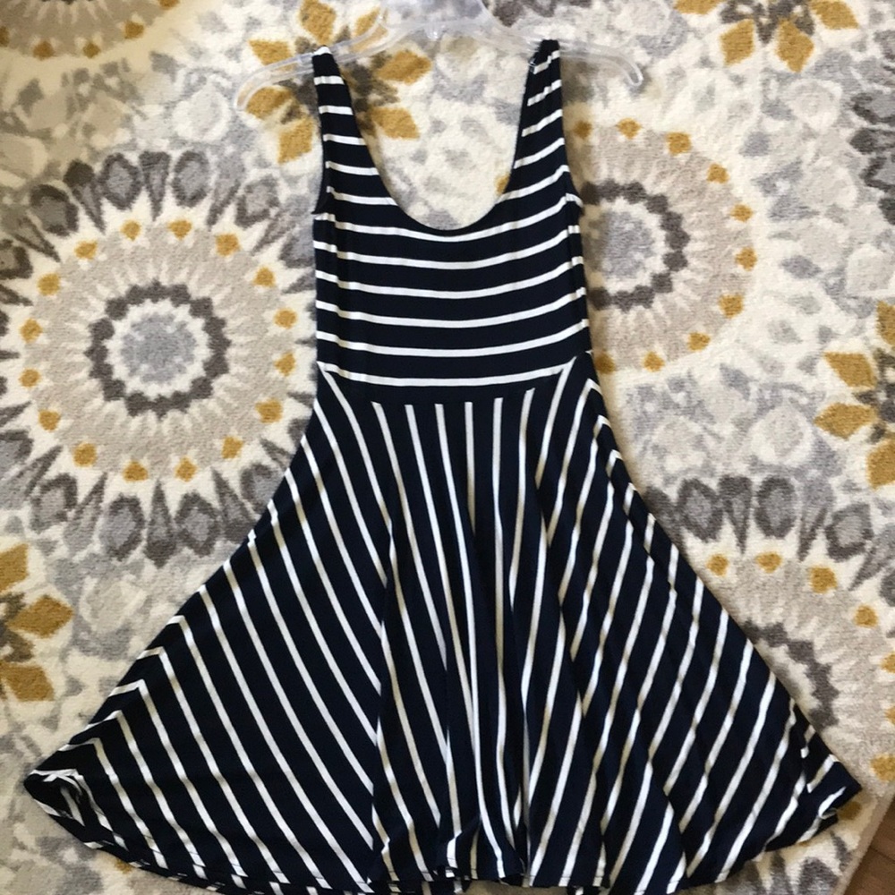 Navy blue stripped dress